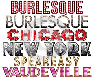 Broadway Marquee Burlesque Word Collection photo