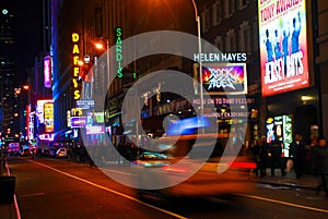Broadway at night, Manhattan, NY.