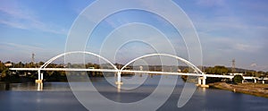 The Broadway Street Bridge spanning over the Arkansas Rive