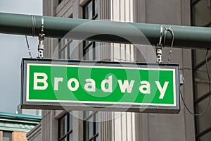 Broadway Street Sign Downtown Detroit Michigan