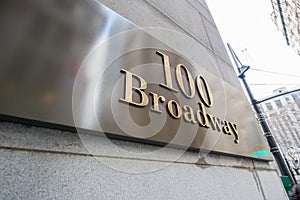 The broadway street sign in new york