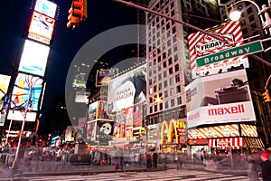 Broadway at Times Square by Night