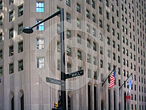 Broadway and Wall Street Crossroad, Manhattan, New York