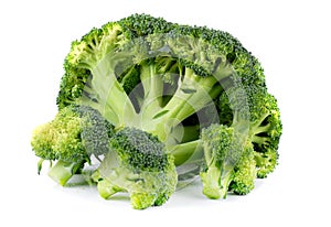 Broccoli on the white ground