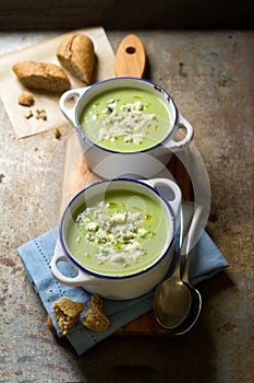 Broccoli and blue cheese soup