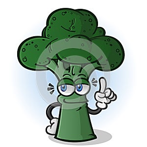 Broccoli Cartoon Character Pointing