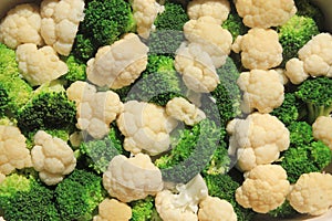 Broccoli and cauliflower florets