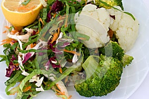 Broccoli, cauliflower and salad photo