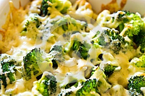 Broccoli, chicken and rice food preparation