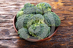 Broccoli in a clay dish