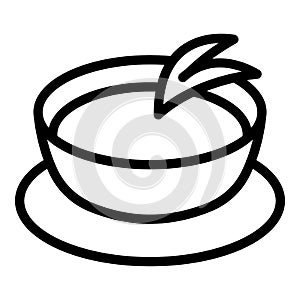 Broccoli cream soup icon outline vector. Gazpacho bowl