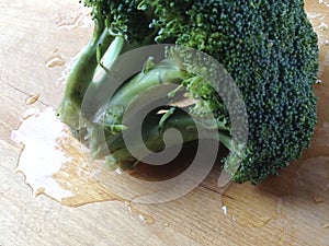 Broccoli on a cutting board