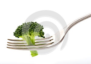 Broccoli on fork