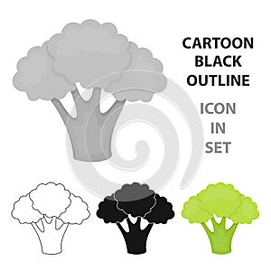 Broccoli icon cartoon. Singe vegetables icon from the eco food cartoon.