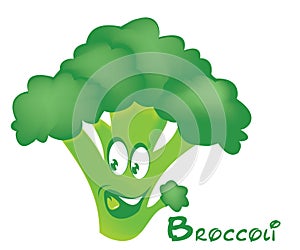 Broccoli icon. Green color. Vegetable collection. Fresh farm healthy food. Smiling face. Cute cartoon character. Education card