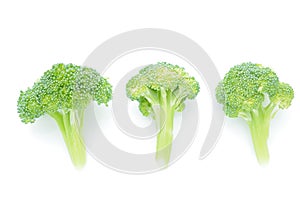 Broccoli on white, Flatlay, vegetable