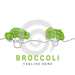 Broccoli Logo Design, Green Vegetable Vector, Broccoli Wallpaper, Vegetable Supermarket Illustration Garden Product Brand