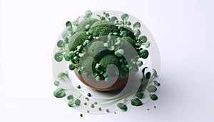 A broccoli microgreens wellness shot, Ai generated image