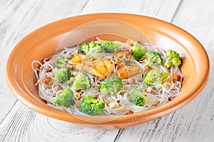 Broccoli mushroom cellophane noodles