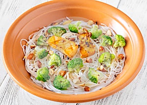 Broccoli mushroom cellophane noodles