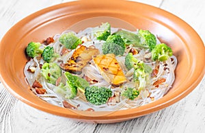 Broccoli mushroom cellophane noodles