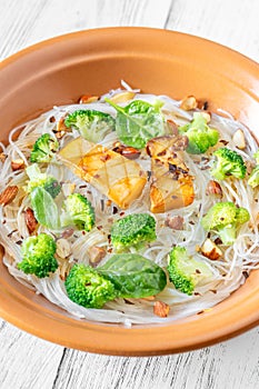 Broccoli mushroom cellophane noodles