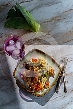 Broccoli Rabe Leek Mac N Cheese photo