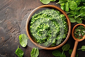 Broccoli Rabe Pesto, a Nutrient-Rich Delight. AI Generated photo