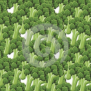 Broccoli seamless pattern.