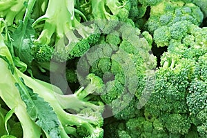 Broccoli sell in the market. Green nature gackground. Dietary food