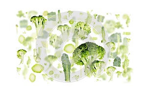 Broccoli Slice and Leaf Abstract