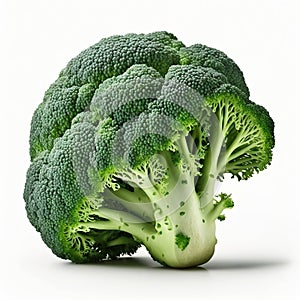 Broccoli, stem long and straight, with slightly protruding ribbed leaves and long peduncles