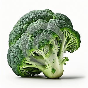 Broccoli, stem long and straight, with slightly protruding ribbed leaves and long peduncles photo