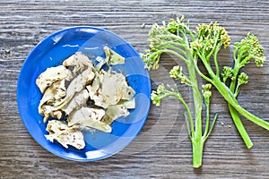 Broccoli stems and artichokes