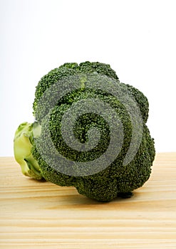 Broccoli on a table vertical