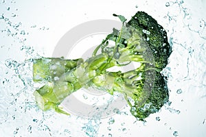 Broccoli water splash