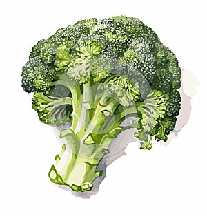 Broccoli, watercolor painting style