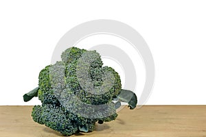 Broccoli and white background