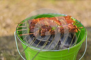 Brochettes on barbecue