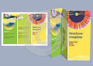 Brochure, booklet z-fold layout. Editable design t