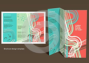 Brochure, booklet z-fold layout. Editable design t