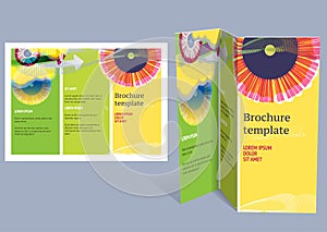 Brochure, booklet z-fold layout. Editable design t photo