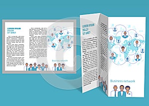 Brochure, booklet z-fold layout. Editable design template