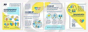 Brochure with colorful codependent relationship linear icons