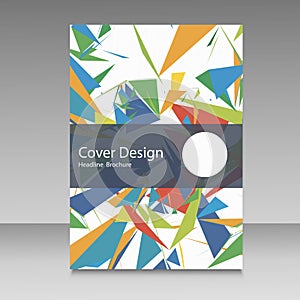 Brochure in colors of Brazil flag. Vector color concept. Design for cover, book, website background