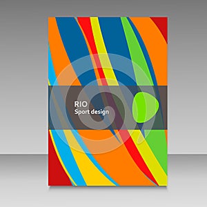 Brochure in colors of Brazil flag. Vector color concept. Design for cover, book, website background