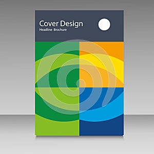 Brochure in colors of Brazil flag. Vector color concept. Design for cover, book, website background