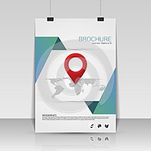 Brochure cover design. Flyer, poster, booklet template. Vector