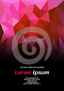 Brochure cover with low poly design elements photo