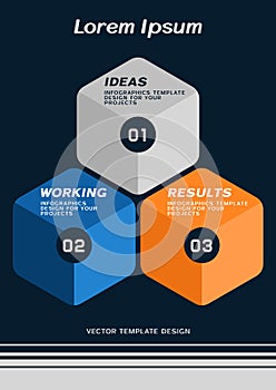 Brochure cover or web banner design with numbered elements